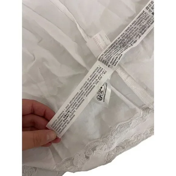 Zara Home Womens Cotton Robe Medium M Tie Waist Lace trim Classic 8148/434 NWT - Picture 8 of 11